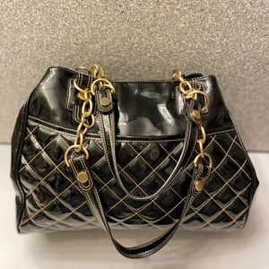 Maxx Quilted Patent Leather Shoulder Handbag